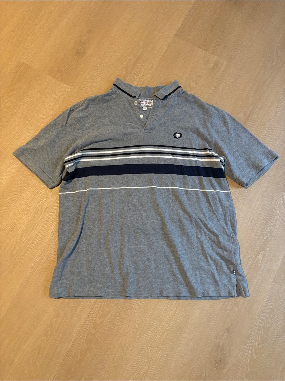 Phat Farm Grey Short Sleeve Polo with Stripes size XXL